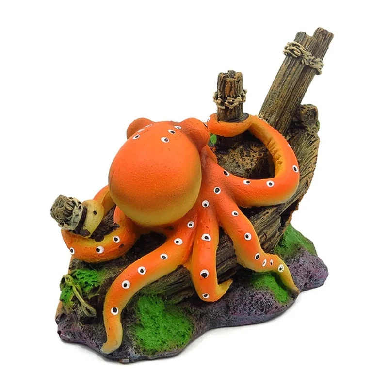 Künstliche Waschbecken Boot Octopus Aquarium Dekoration Octopus Ornamente Aquarien Mikro Landschaft Zubehör U-Boot Handwerk Harz