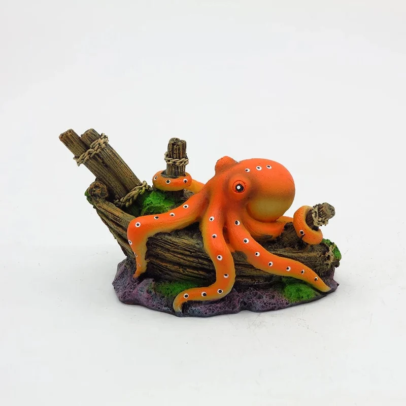 Künstliche Waschbecken Boot Octopus Aquarium Dekoration Octopus Ornamente Aquarien Mikro Landschaft Zubehör U-Boot Handwerk Harz