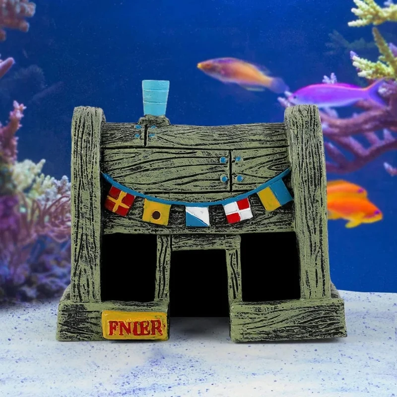 Niedliche Aquarium-Harz-Schloss-Fischtank-Dekorationen, Schlossturm-Ornamente, Fischtank-Höhlen-Aquarium-Zubehör-Dekoration