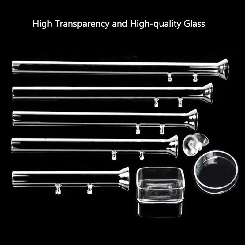 Verdicktes Glas Aquarium Feeder Tube Dish Transparent Aquarium Garnelen Schnecke Food Feeder Bowl Aquarium Fisch Fütterung Zubehör