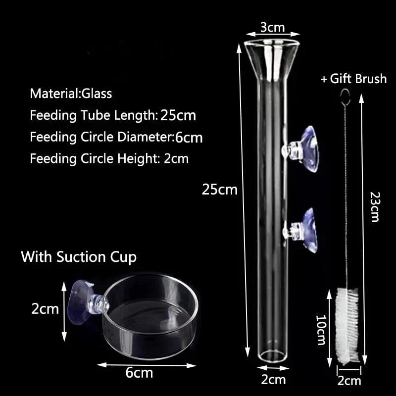 Verdicktes Glas Aquarium Feeder Tube Dish Transparent Aquarium Garnelen Schnecke Food Feeder Bowl Aquarium Fisch Fütterung Zubehör