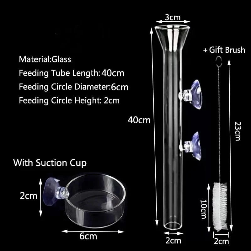 Verdicktes Glas Aquarium Feeder Tube Dish Transparent Aquarium Garnelen Schnecke Food Feeder Bowl Aquarium Fisch Fütterung Zubehör