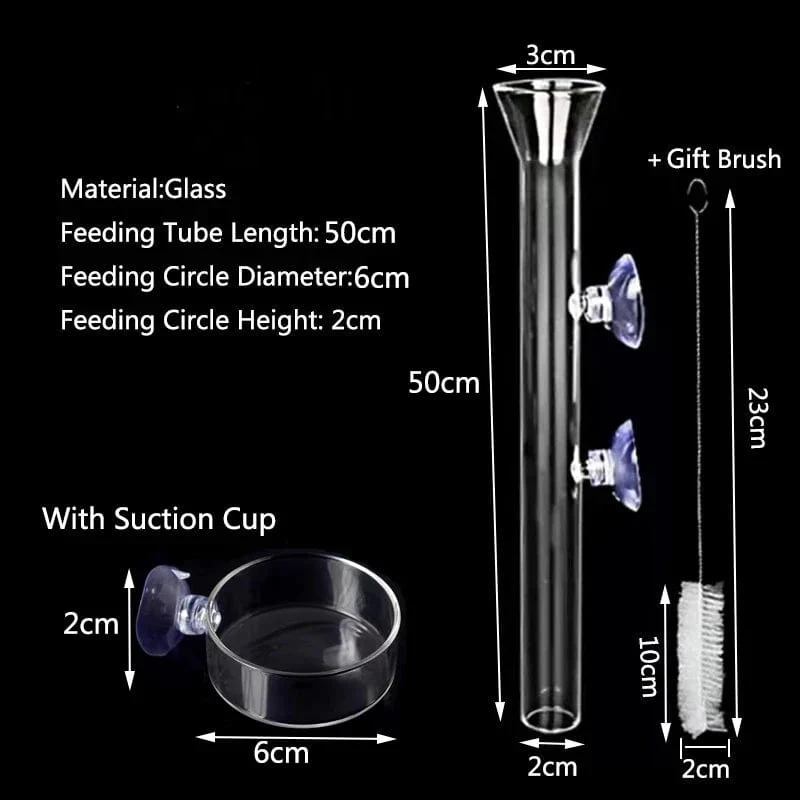 Verdicktes Glas Aquarium Feeder Tube Dish Transparent Aquarium Garnelen Schnecke Food Feeder Bowl Aquarium Fisch Fütterung Zubehör