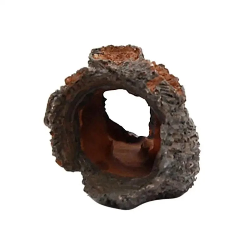 Aquarium Hohlbaum Tunnel Höhle Ornament Fisch Garnelen Schildkröte Versteck Unterschlupf Aquarium Dekorationen Goldfischglas Zubehör