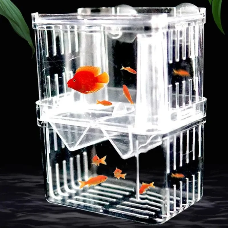 S/L/XL Aquarium Acryl Doppeldeck Klare Fischzucht Isolationsbox Aquarium Züchter Fisch Brüterei Teiler Garnelenfische Verletzt
