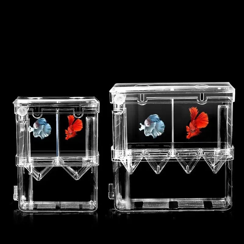 S/L/XL Aquarium Acryl Doppeldeck Klare Fischzucht Isolationsbox Aquarium Züchter Fisch Brüterei Teiler Garnelenfische Verletzt