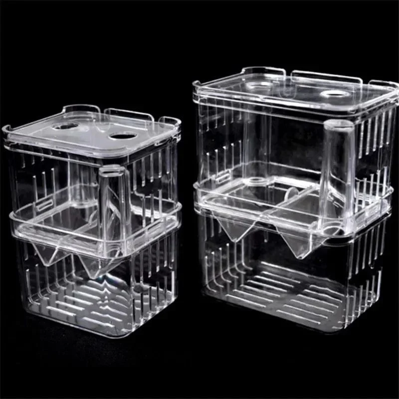 S/L/XL Aquarium Acryl Doppeldeck Klare Fischzucht Isolationsbox Aquarium Züchter Fisch Brüterei Teiler Garnelenfische Verletzt