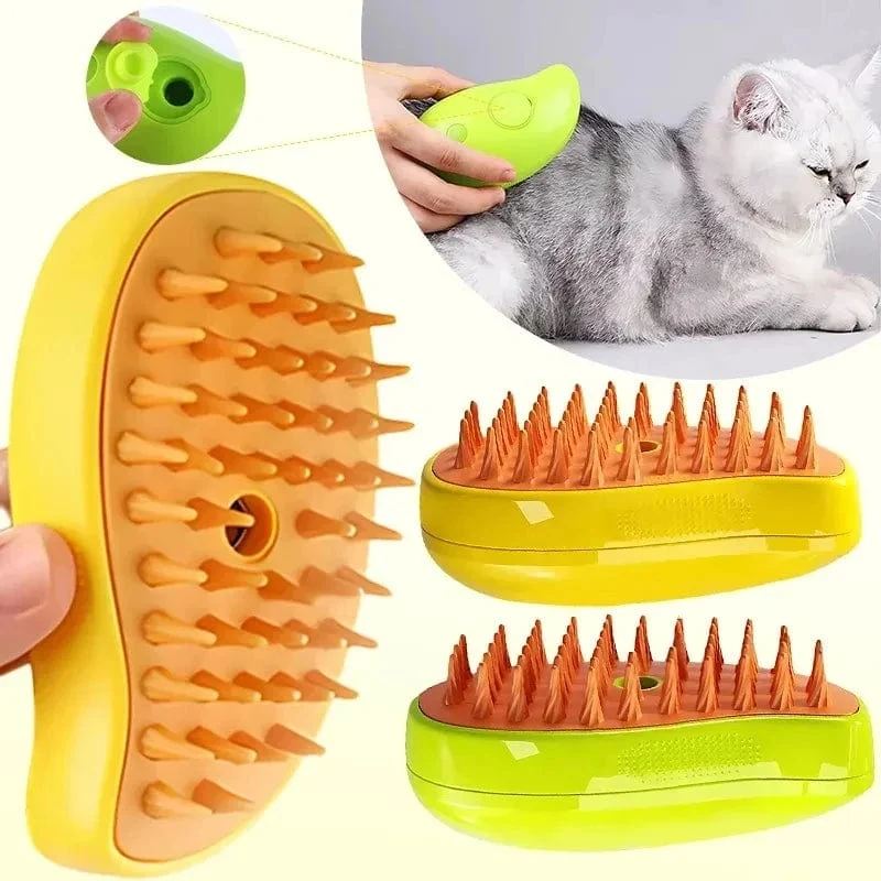 Katze Dampf Bürste Haustier Triple Schönheit Kamm Hund Pflege Haar Entfernung Kamm Elektrische Spray Hunde Steamy Supplies Produkte Hause garten