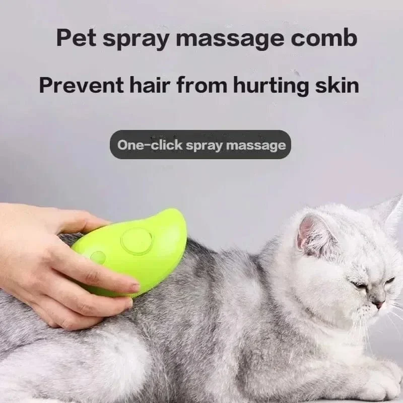 Katze Dampf Bürste Haustier Triple Schönheit Kamm Hund Pflege Haar Entfernung Kamm Elektrische Spray Hunde Steamy Supplies Produkte Hause garten