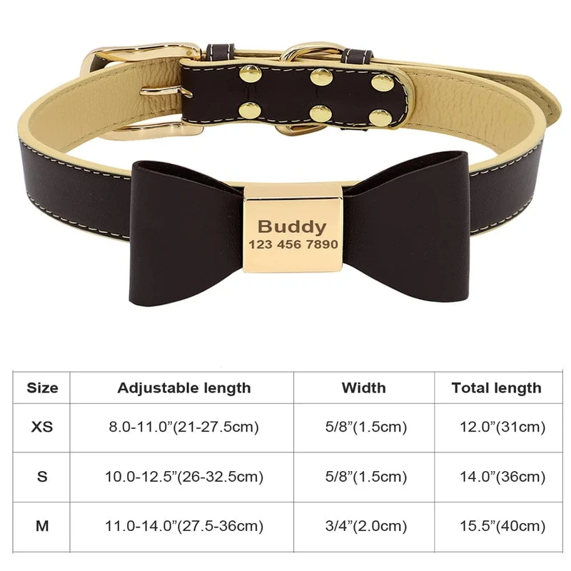 Personalisiertes Hunde-/Katzenhalsband, verstellbar, Katzenhalsbänder mit Kristallen, Anti-Verlust-Leder, Welpen-/Katzenhalskette, Fliege, Strass-Accessoires
