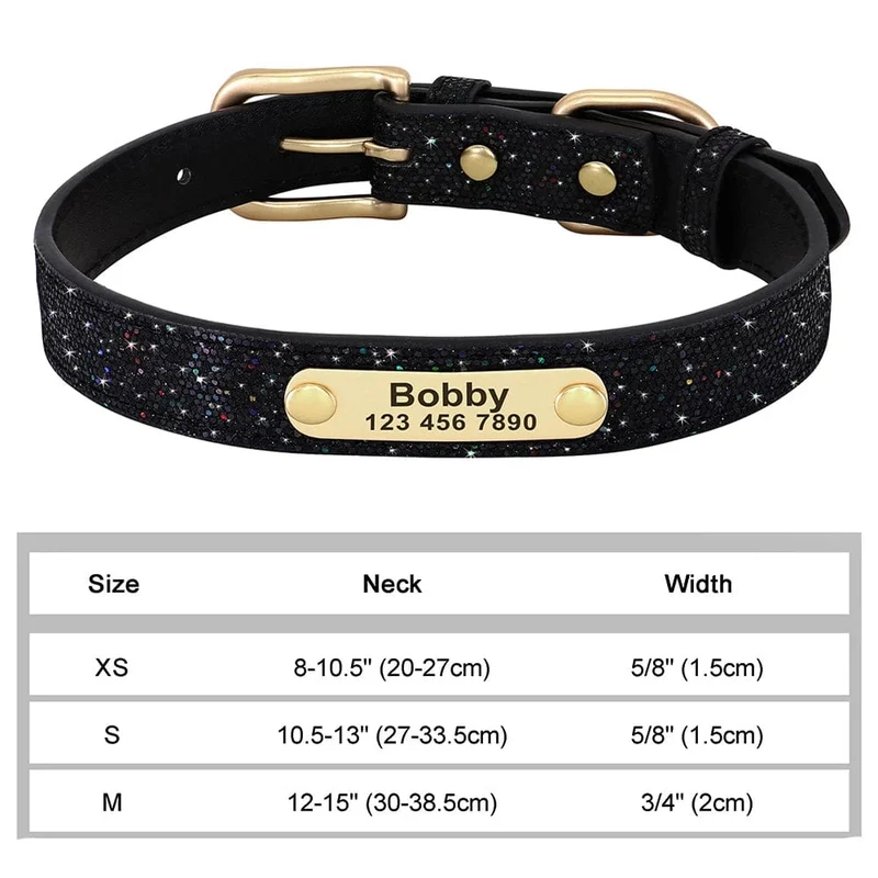 Personalisiertes Hunde-/Katzenhalsband, verstellbar, Katzenhalsbänder mit Kristallen, Anti-Verlust-Leder, Welpen-/Katzenhalskette, Fliege, Strass-Accessoires