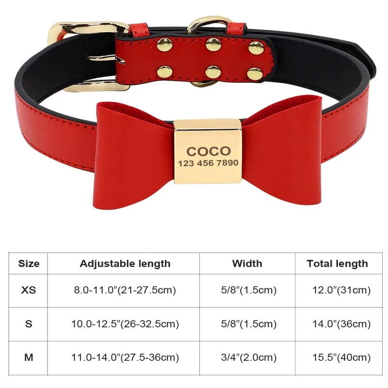 Personalisiertes Hunde-/Katzenhalsband, verstellbar, Katzenhalsbänder mit Kristallen, Anti-Verlust-Leder, Welpen-/Katzenhalskette, Fliege, Strass-Accessoires