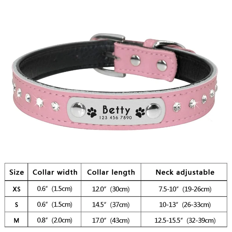 Personalisiertes Hunde-/Katzenhalsband, verstellbar, Katzenhalsbänder mit Kristallen, Anti-Verlust-Leder, Welpen-/Katzenhalskette, Fliege, Strass-Accessoires