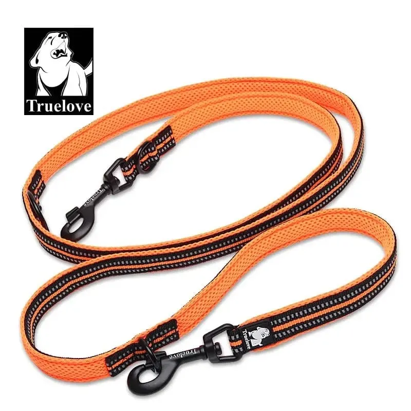 Truelove 7-in-1 Multifunktions-Hundeleine, verstellbar, freihändige Trainingsleine für Haustiere, reflektierende Mehrzweck-Hundeleine, Spaziergang mit 2 Hunden