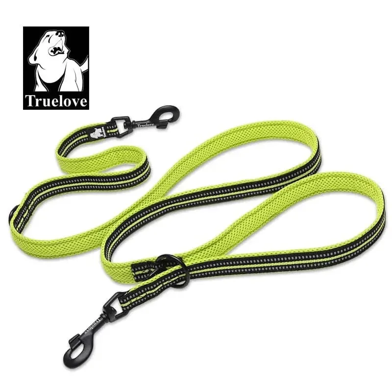 Truelove 7-in-1 Multifunktions-Hundeleine, verstellbar, freihändige Trainingsleine für Haustiere, reflektierende Mehrzweck-Hundeleine, Spaziergang mit 2 Hunden
