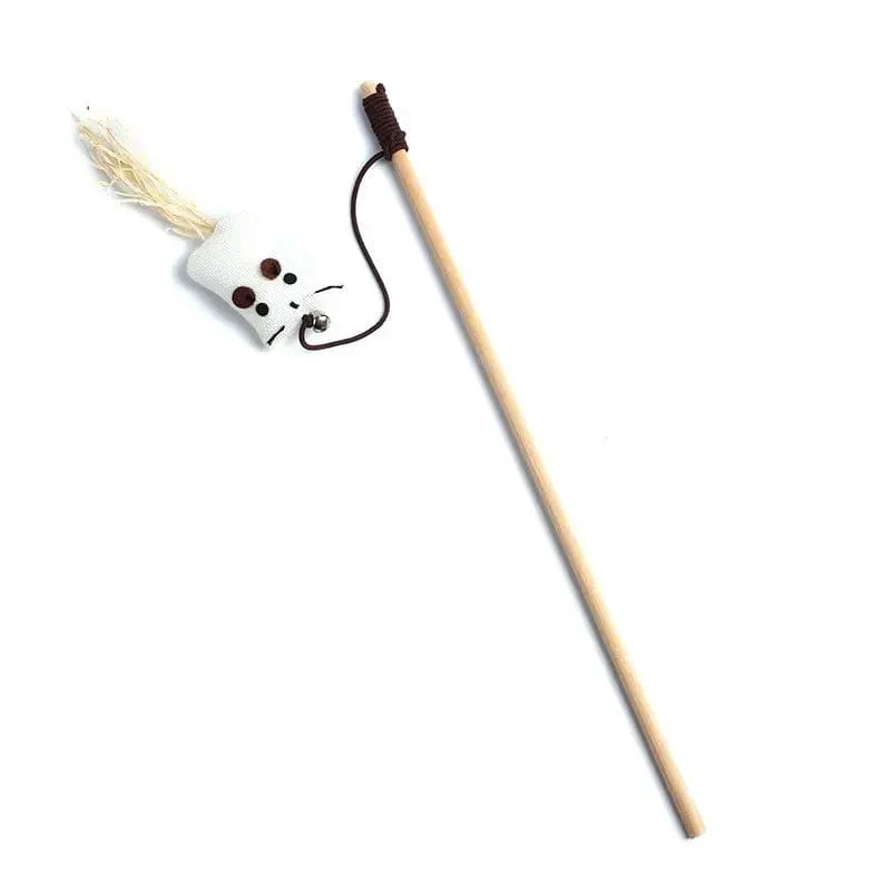1PC Teaser Feder Spielzeug Kätzchen Lustige Bunte Stange Katze Zauberstab Spielzeug Holz Haustier Katze Spielzeug Interaktive Stick Haustier Katze liefert