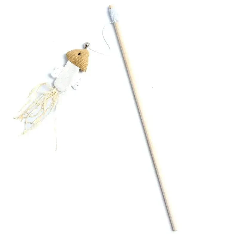 1PC Teaser Feder Spielzeug Kätzchen Lustige Bunte Stange Katze Zauberstab Spielzeug Holz Haustier Katze Spielzeug Interaktive Stick Haustier Katze liefert