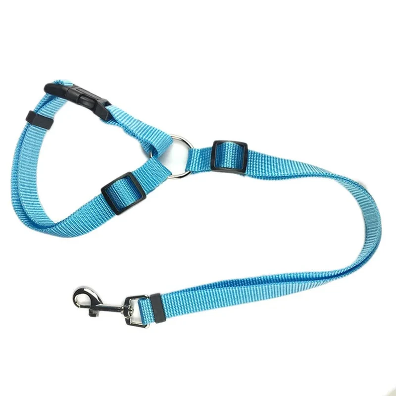 2-in-1-Hundegeschirr aus Nylon, verstellbar, Halsband, Hundezubehör, Sicherheitsgurt fürs Auto, Leine, Rücksitzgurt