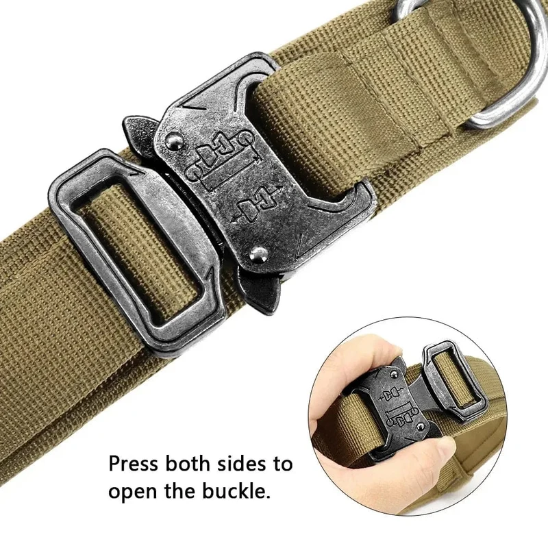 Taktisches Hundehalsband, Militär, verstellbar, robuste Nylon-Leine für mittelgroße und große Spaziergänge, Training, Haustier-Zubehör, abreißbare Leine, Seil