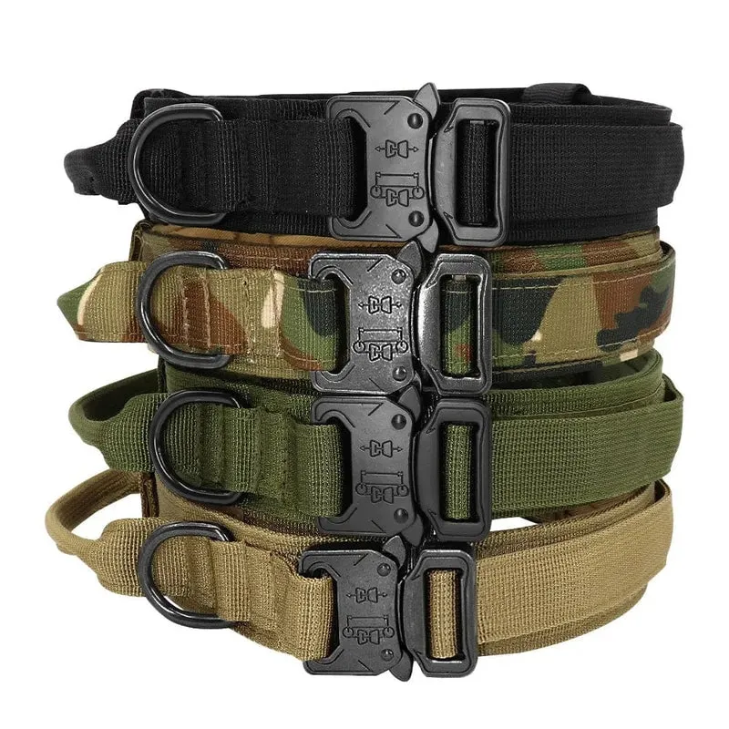 Taktisches Hundehalsband, Militär, verstellbar, robuste Nylon-Leine für mittelgroße und große Spaziergänge, Training, Haustier-Zubehör, abreißbare Leine, Seil