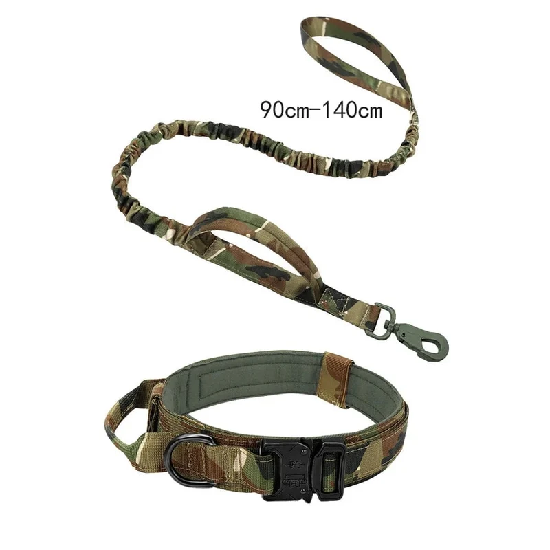 Taktisches Hundehalsband, Militär, verstellbar, robuste Nylon-Leine für mittelgroße und große Spaziergänge, Training, Haustier-Zubehör, abreißbare Leine, Seil