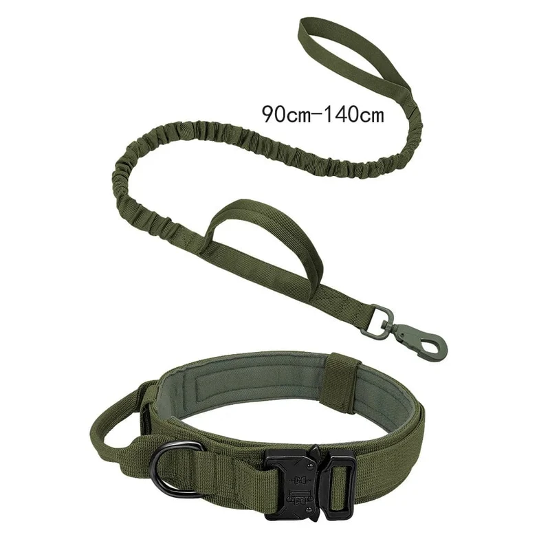 Taktisches Hundehalsband, Militär, verstellbar, robuste Nylon-Leine für mittelgroße und große Spaziergänge, Training, Haustier-Zubehör, abreißbare Leine, Seil