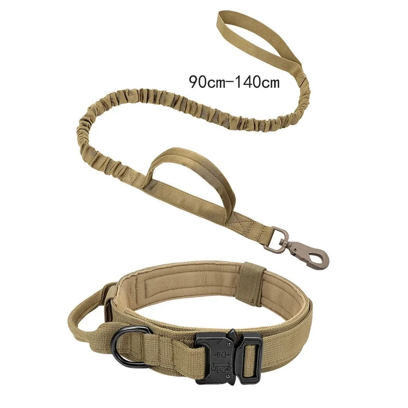 Taktisches Hundehalsband, Militär, verstellbar, robuste Nylon-Leine für mittelgroße und große Spaziergänge, Training, Haustier-Zubehör, abreißbare Leine, Seil