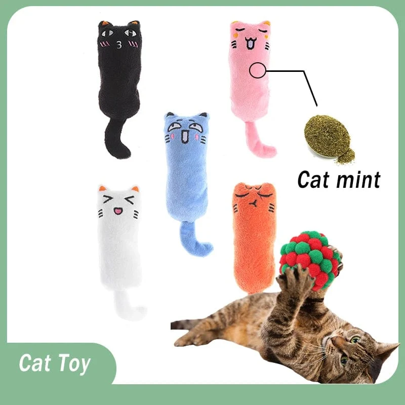 Zähneknirschendes Katzenminzenspielzeug, lustiges interaktives Plüsch-Katzenspielzeug, Haustierkätzchen, Kauen, Stimmspielzeug, Krallen, Daumenbeißen, Katzenminze für Katzenrascheln