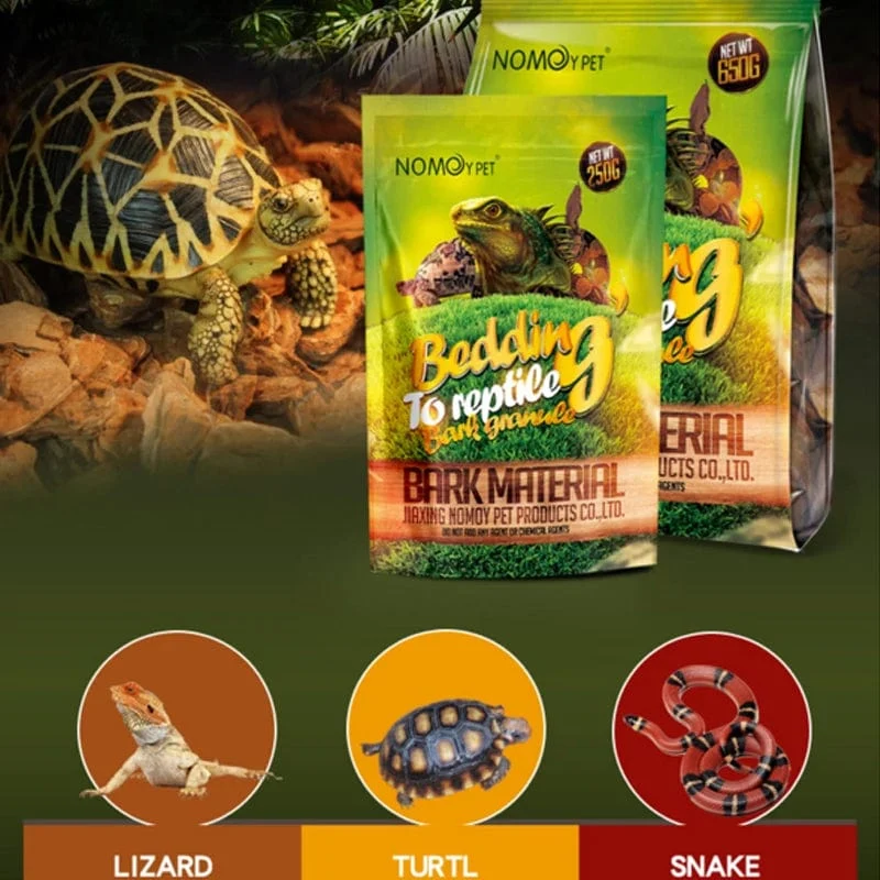 250 g/650 g Reptilien-Eidechsen-Schildkröten-Schlangen-Zubehör, Einstreumaterial, Kiefernrindengranulat
