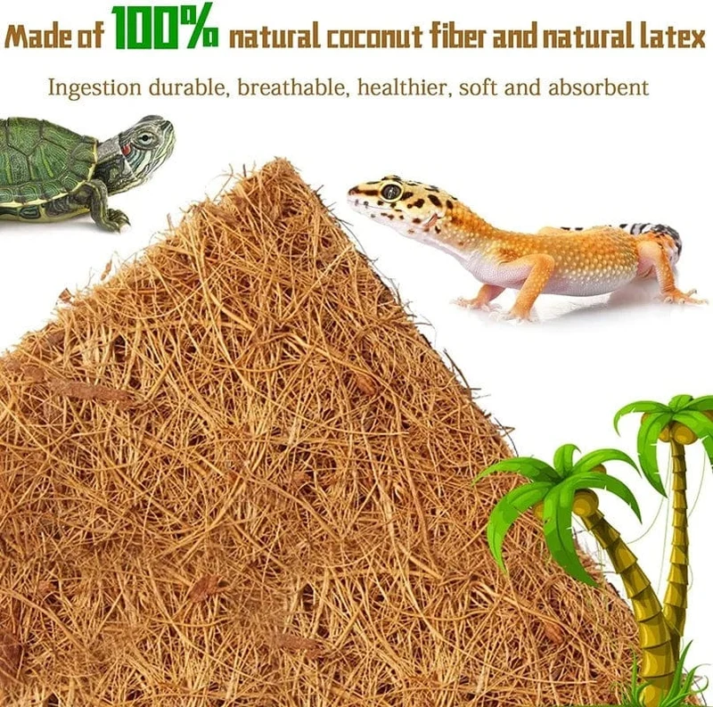 Reptilienteppich, natürliche Kokosfaser-Kokosfasermatte, Haustiere, Terrarium, Substrat, Bodenbelag, Zubehör für Eidechse, Schlange, Hase, Schildkröte