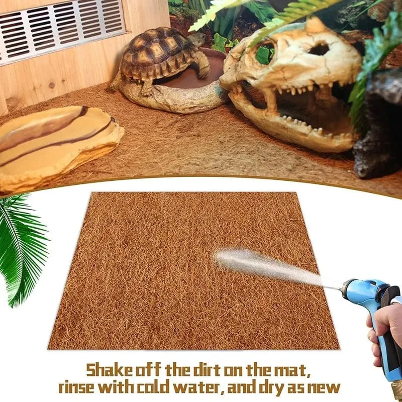 Reptilienteppich, natürliche Kokosfaser-Kokosfasermatte, Haustiere, Terrarium, Substrat, Bodenbelag, Zubehör für Eidechse, Schlange, Hase, Schildkröte