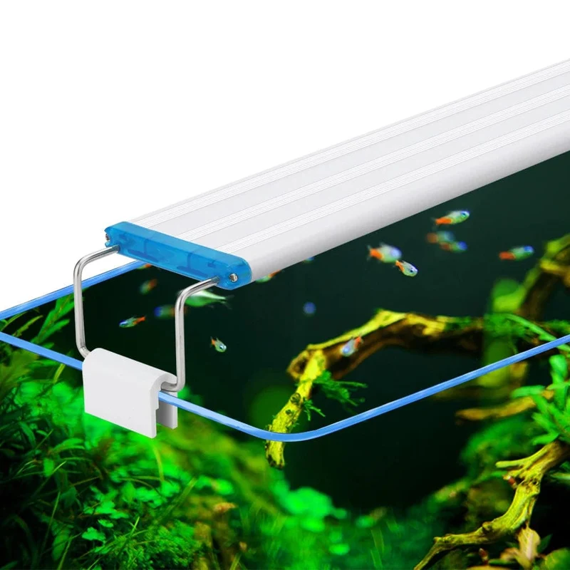 Aquarium LED-Licht EU/US-Stecker Aquarium Wasserpflanze wachsen Beleuchtung 28/48 cm weiß blau Clip-Lampe