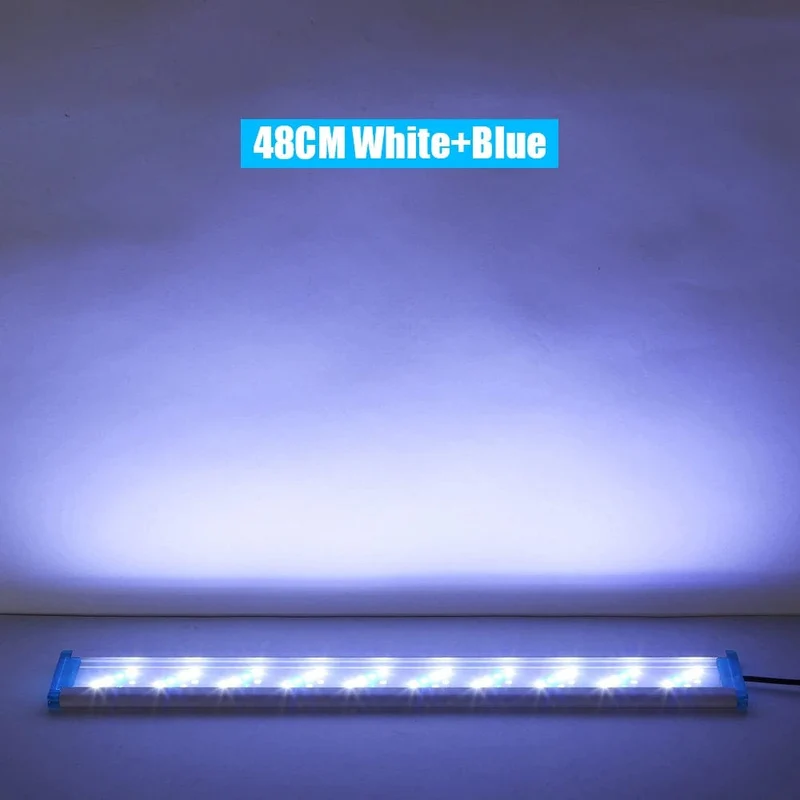 Aquarium LED-Licht EU/US-Stecker Aquarium Wasserpflanze wachsen Beleuchtung 28/48 cm weiß blau Clip-Lampe