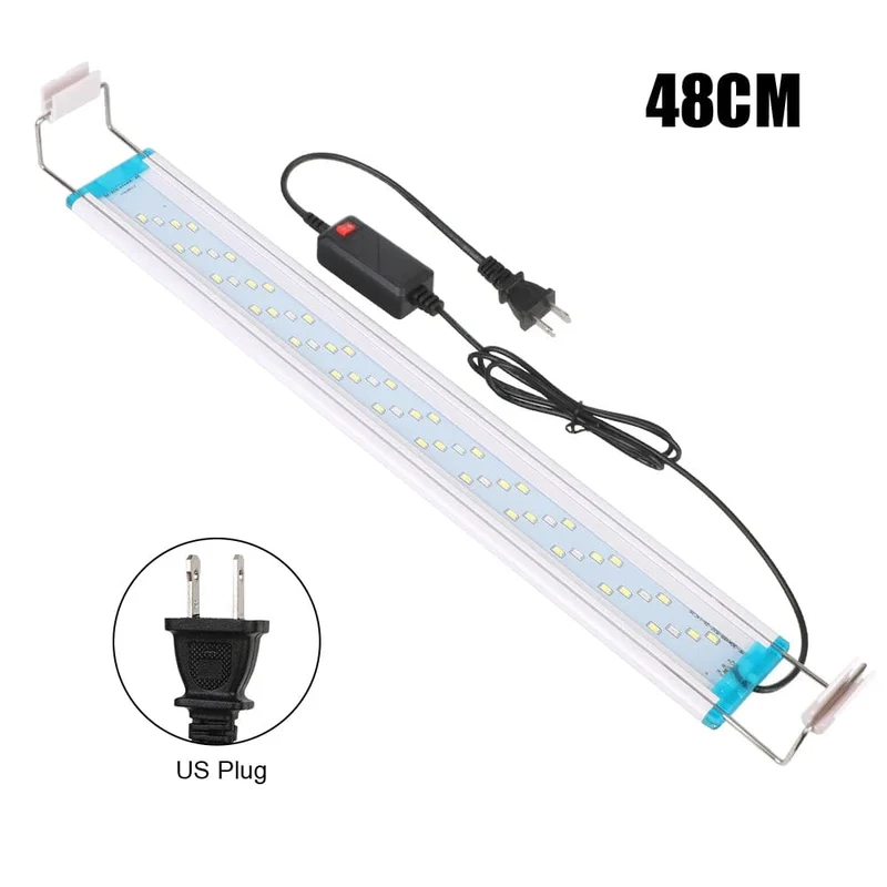 Aquarium LED-Licht EU/US-Stecker Aquarium Wasserpflanze wachsen Beleuchtung 28/48 cm weiß blau Clip-Lampe