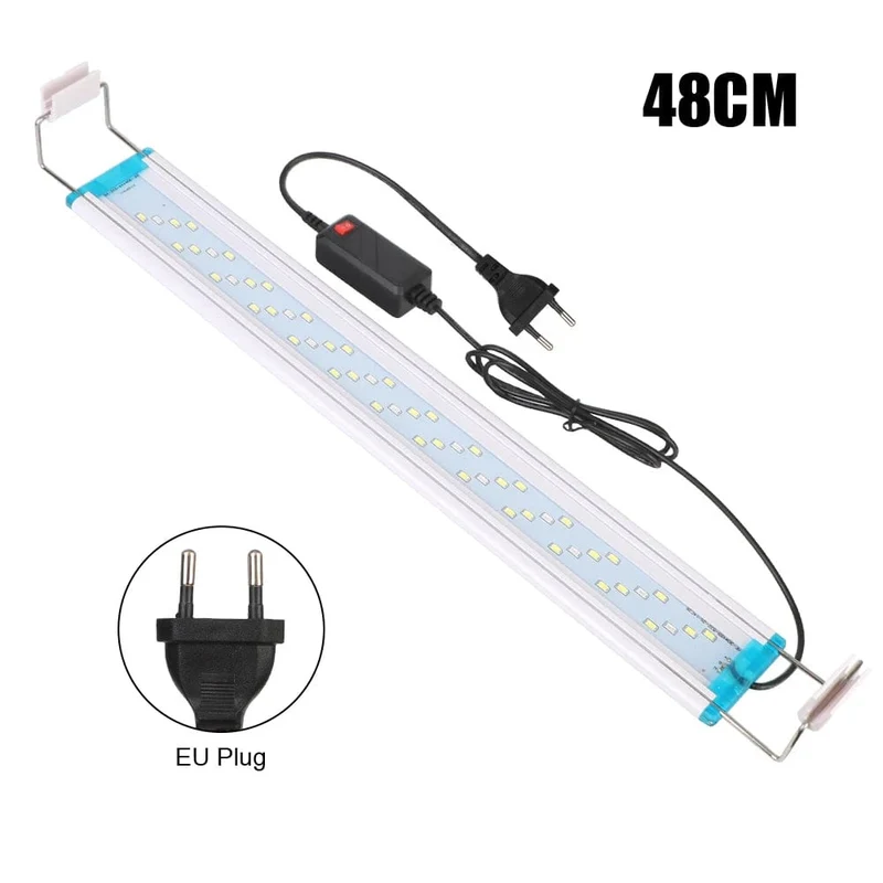 Aquarium LED-Licht EU/US-Stecker Aquarium Wasserpflanze wachsen Beleuchtung 28/48 cm weiß blau Clip-Lampe