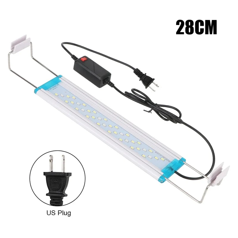 Aquarium LED-Licht EU/US-Stecker Aquarium Wasserpflanze wachsen Beleuchtung 28/48 cm weiß blau Clip-Lampe
