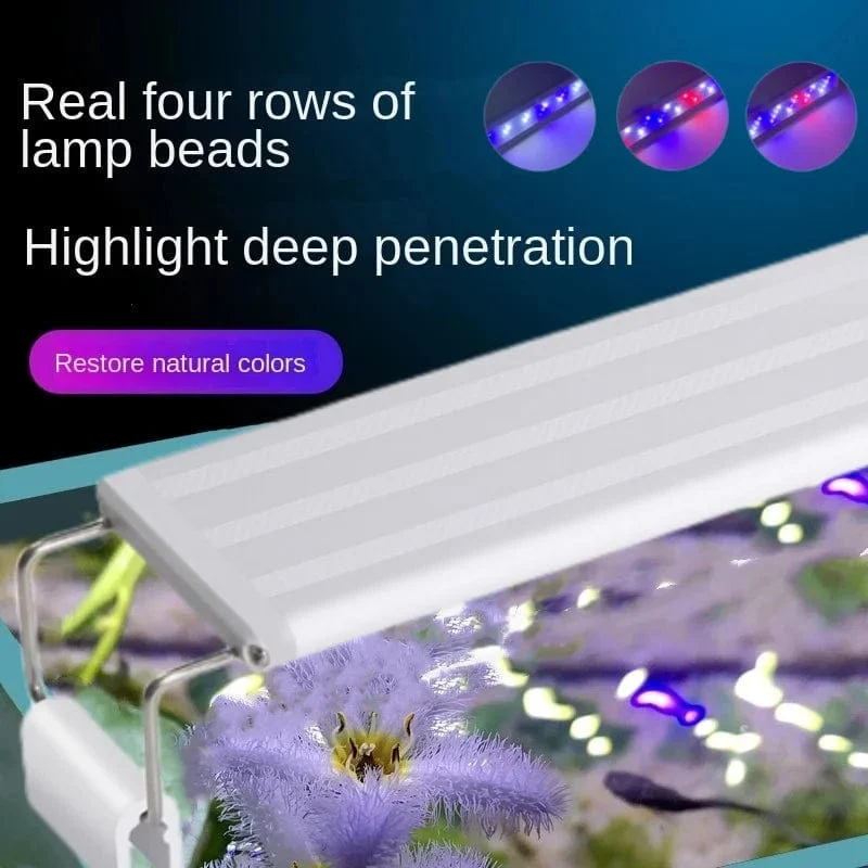 Aquarium ledlight Super Slim Aquarium Licht Pflanze Wachsen Beleuchtung 28-58 cm Aufhellende Ausziehbare Clip 220 V für Aquarium