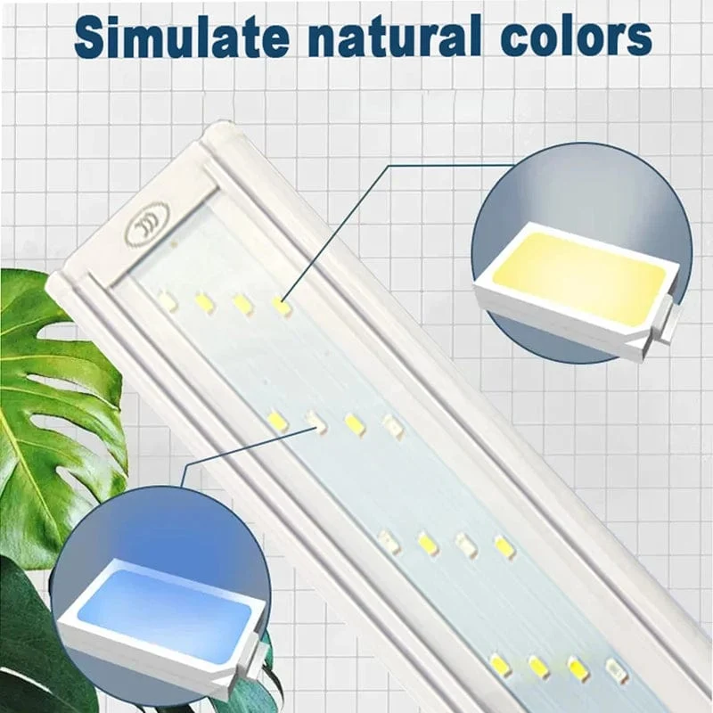 Aquarium ledlight Super Slim Aquarium Licht Pflanze Wachsen Beleuchtung 28-58 cm Aufhellende Ausziehbare Clip 220 V für Aquarium
