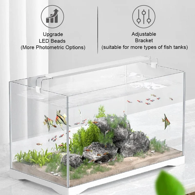 Aquarium ledlight Super Slim Aquarium Licht Pflanze Wachsen Beleuchtung 28-58 cm Aufhellende Ausziehbare Clip 220 V für Aquarium