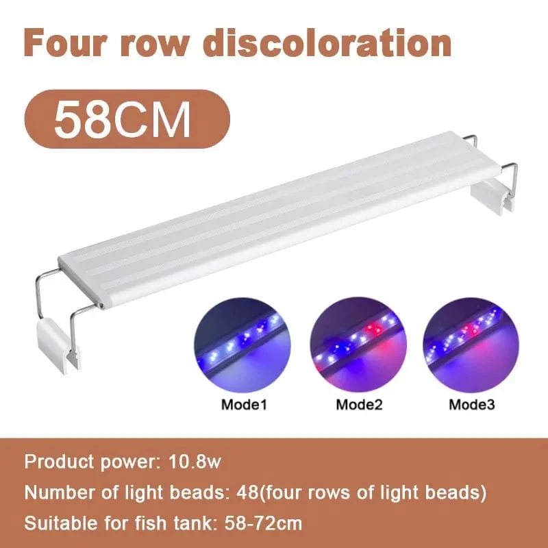 Aquarium ledlight Super Slim Aquarium Licht Pflanze Wachsen Beleuchtung 28-58 cm Aufhellende Ausziehbare Clip 220 V für Aquarium
