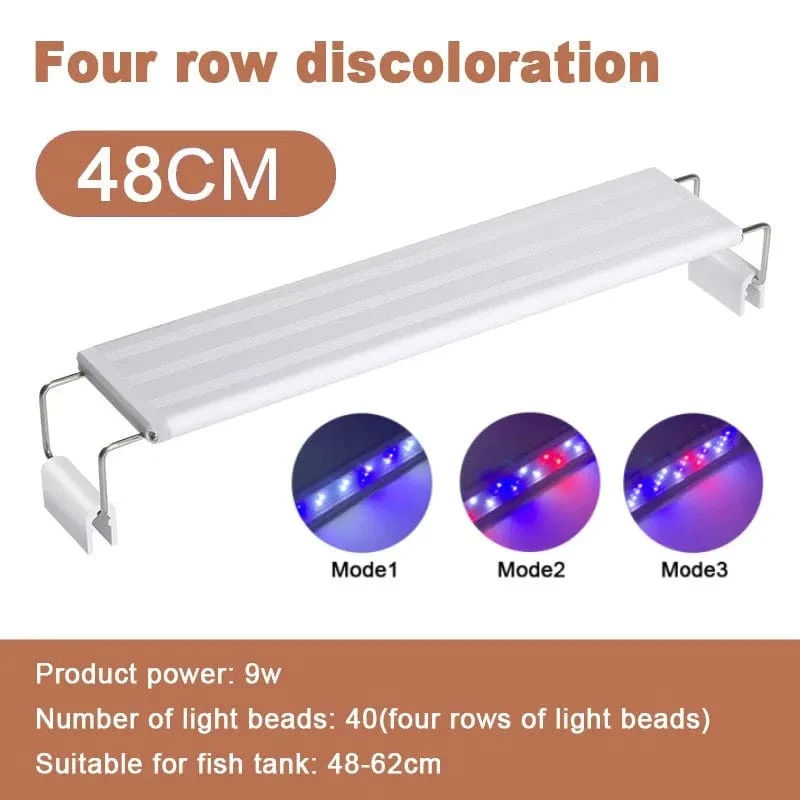Aquarium ledlight Super Slim Aquarium Licht Pflanze Wachsen Beleuchtung 28-58 cm Aufhellende Ausziehbare Clip 220 V für Aquarium