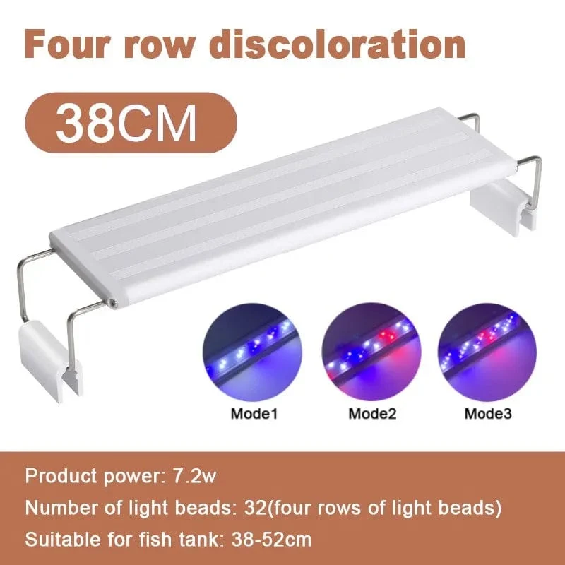 Aquarium ledlight Super Slim Aquarium Licht Pflanze Wachsen Beleuchtung 28-58 cm Aufhellende Ausziehbare Clip 220 V für Aquarium
