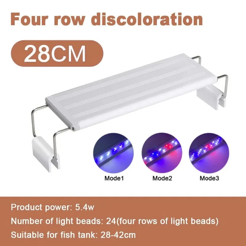 Aquarium ledlight Super Slim Aquarium Licht Pflanze Wachsen Beleuchtung 28-58 cm Aufhellende Ausziehbare Clip 220 V für Aquarium
