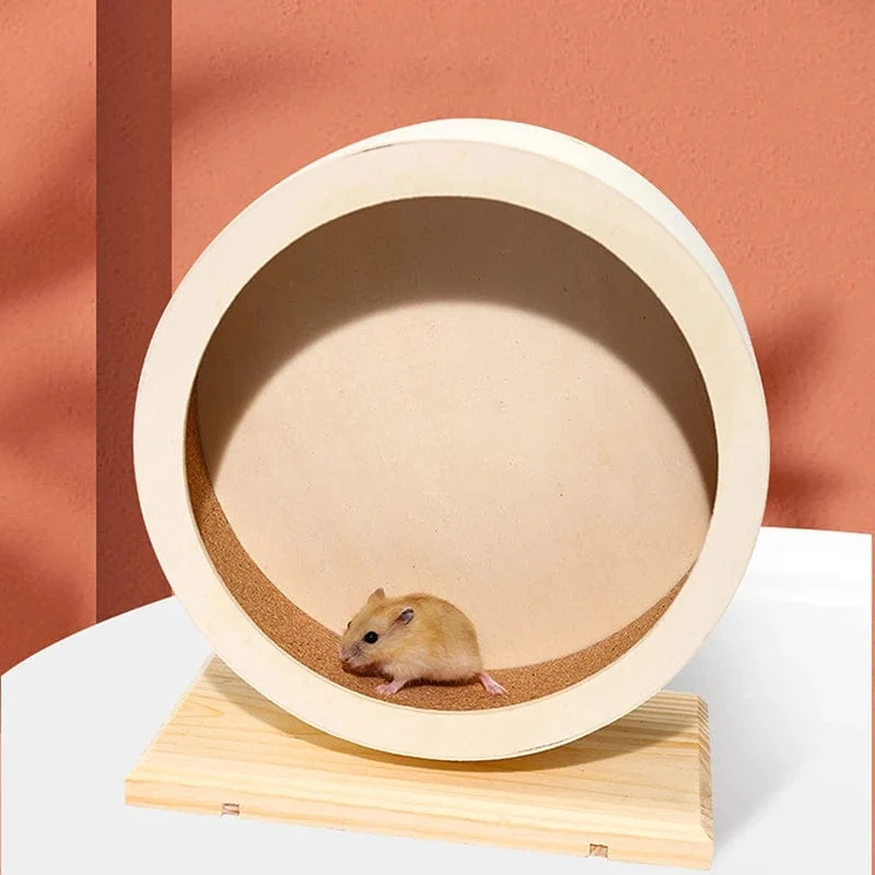 Hölzernes Laufrad-Training, geräuschlos, Heimtierbedarf, Rennmaus, Mäuse, rotierendes Schweinekäfig-Zubehör, Stummroller-Spielzeug, Hamster-Rad-Übung