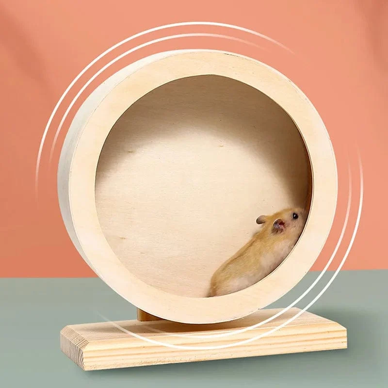 Hölzernes Laufrad-Training, geräuschlos, Heimtierbedarf, Rennmaus, Mäuse, rotierendes Schweinekäfig-Zubehör, Stummroller-Spielzeug, Hamster-Rad-Übung