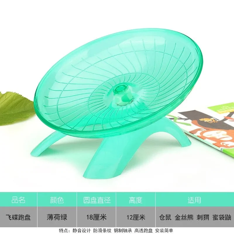 1 stücke Pet Hamster Laufrad Stumm Fliegende Untertasse Stahl Achse Rad Laufende Disc Spielzeug Käfig Übung Kleine Tiere Zubehör
