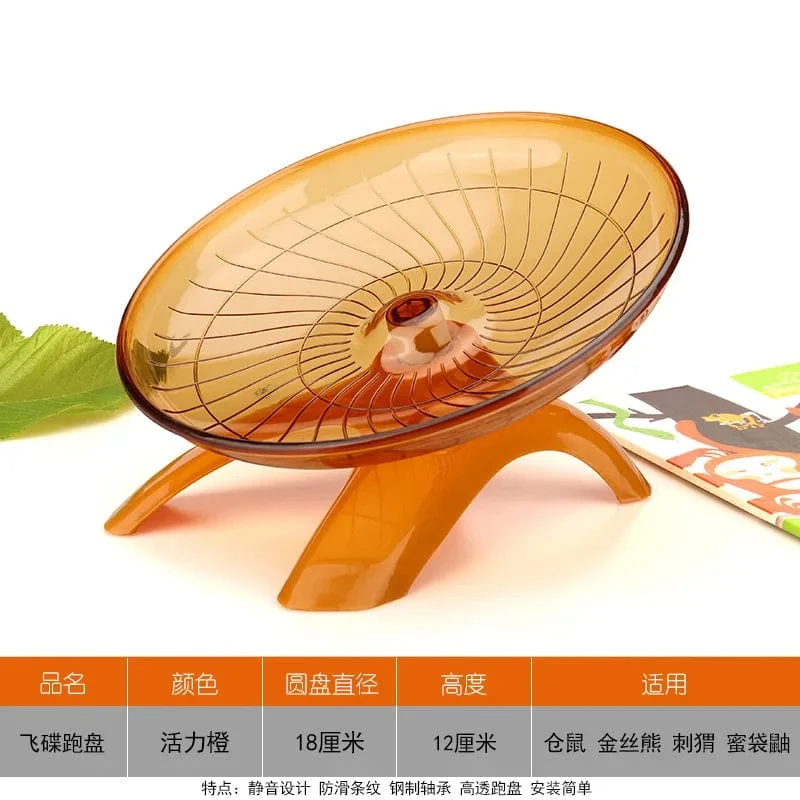 1 stücke Pet Hamster Laufrad Stumm Fliegende Untertasse Stahl Achse Rad Laufende Disc Spielzeug Käfig Übung Kleine Tiere Zubehör