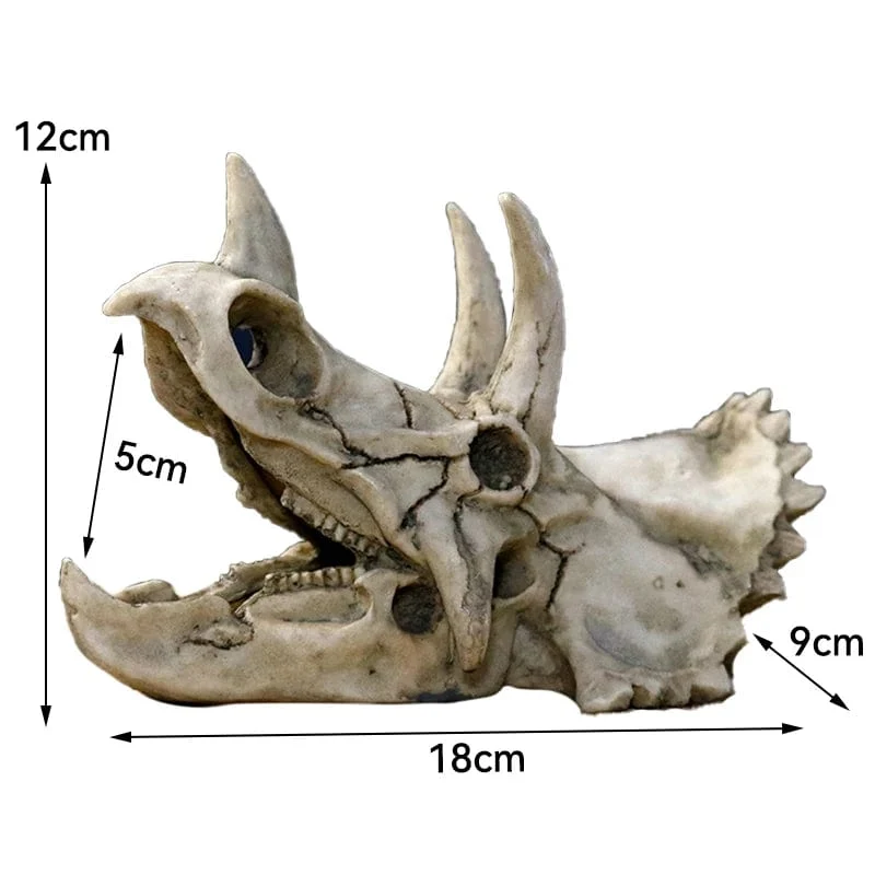 Tiere Schädel Aquarium Fossil Dinosaurier Ornamente Aquarium Nashorn Knochen Dekoration Goldfischglas Krokodil Qualle Karpfen Schildkröte