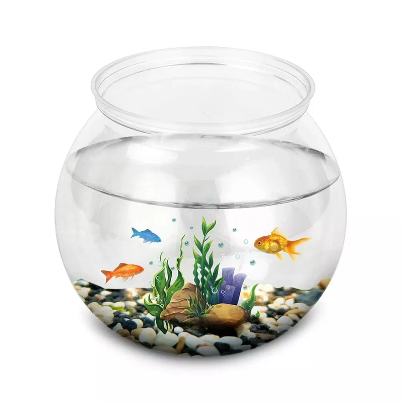 Fischschale aus Kunststoff in LMS-Größen, Desktop-Aquarium, rundes, langlebiges Aquarium für Kampffische und alle Mini-Fische