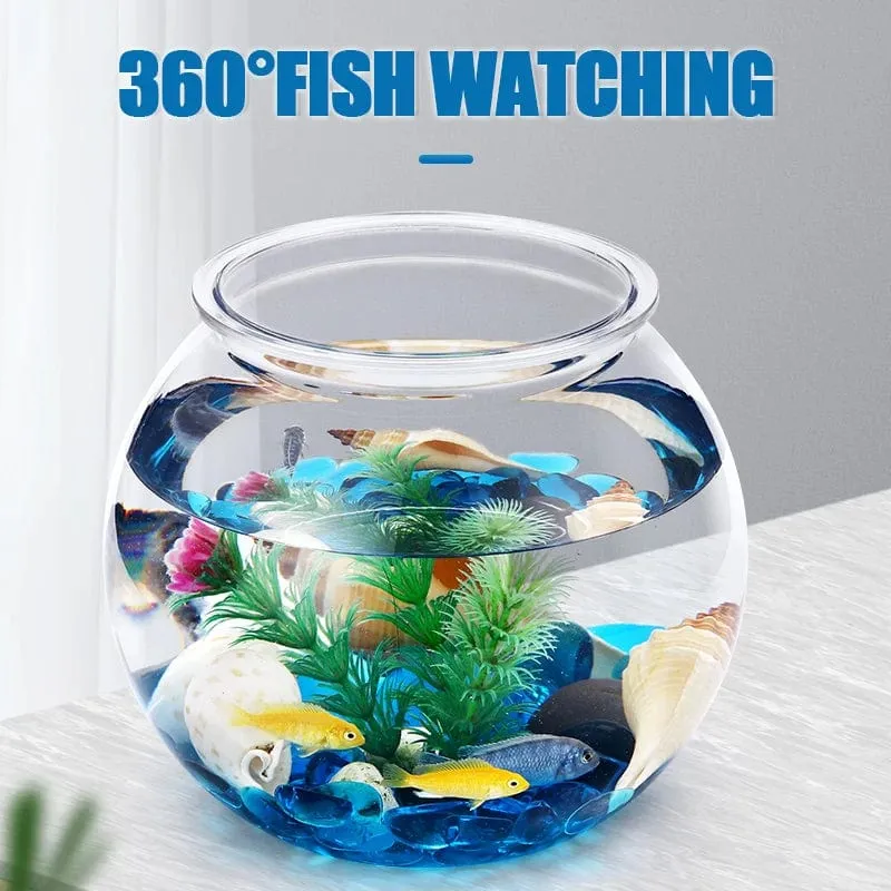 Fischschale aus Kunststoff in LMS-Größen, Desktop-Aquarium, rundes, langlebiges Aquarium für Kampffische und alle Mini-Fische
